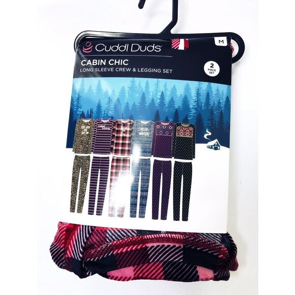 Cuddl Duds Womens Red Black Plaid Soft Pajamas Loungewear 2 Pc Sets Sz M New - Picture 2 of 12